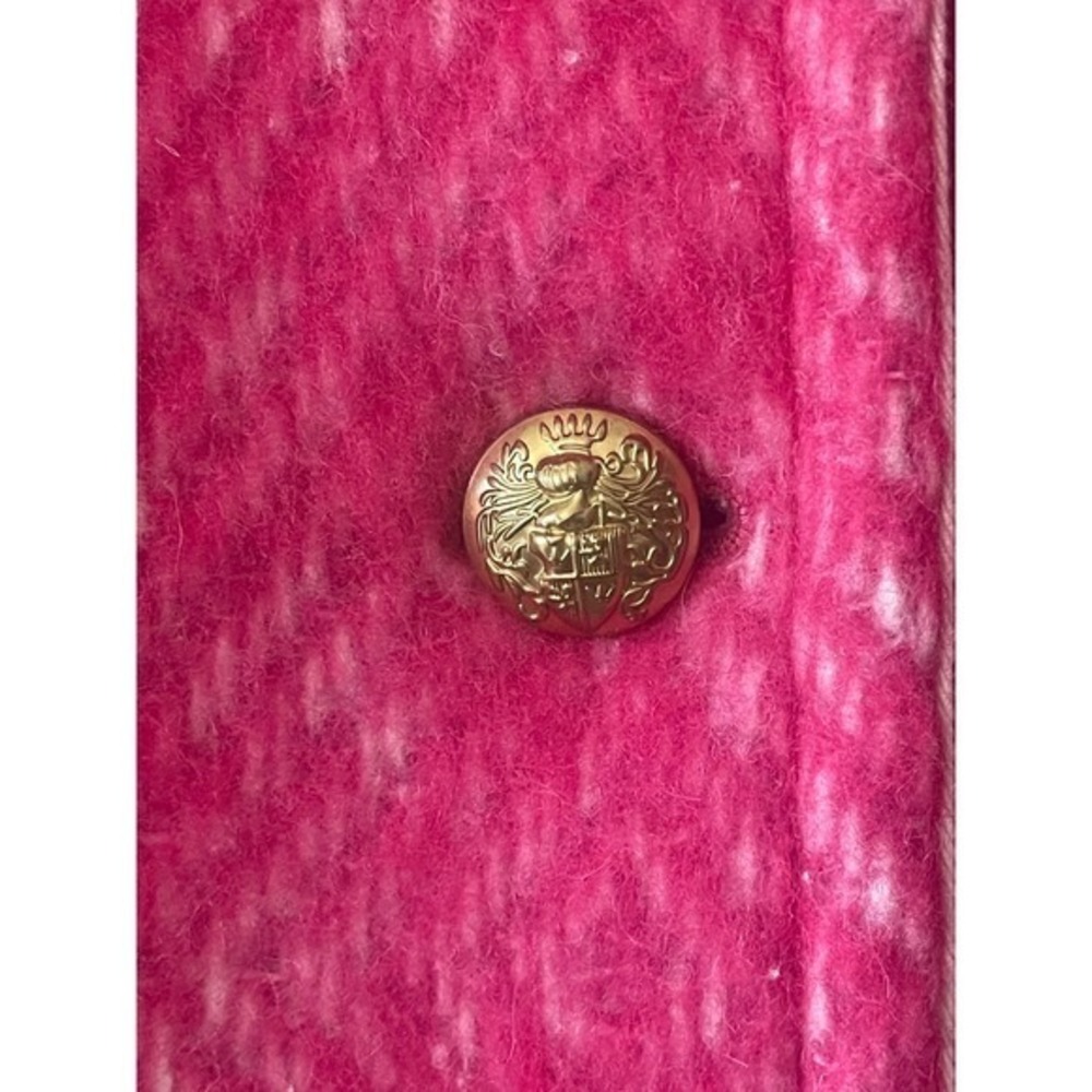 J.Crew Pink Herringbone Tweed Double Breasted Blazer Gold Crest Buttons - Picture 11 of 16